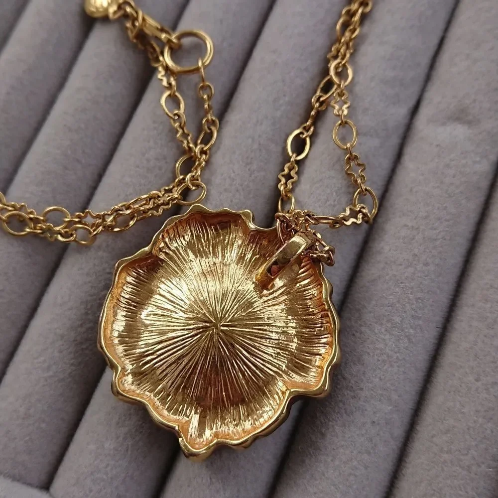 J Crew Black & Gold Flower Necklace